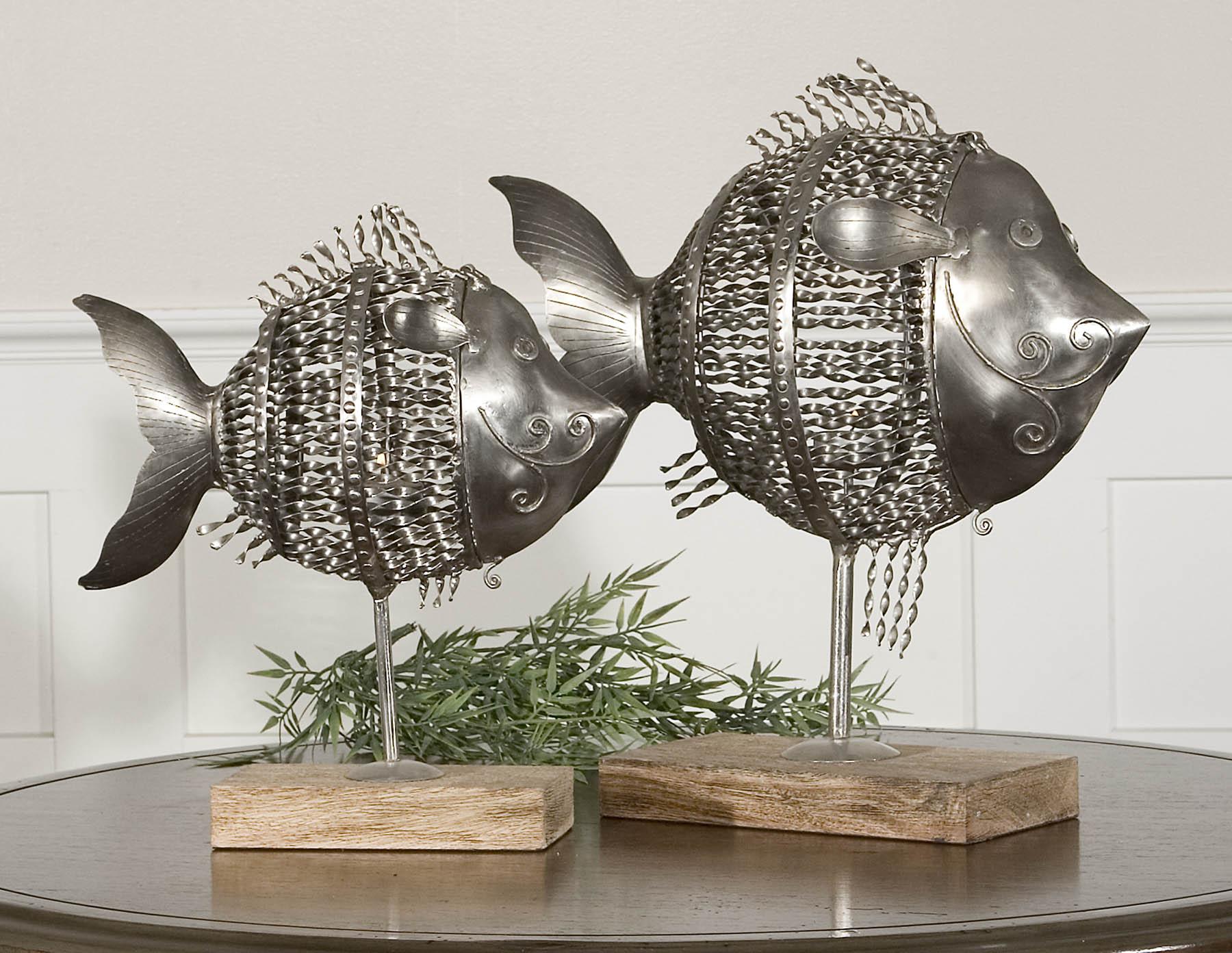Uttermost 19571 Twisted iron fish sculpture s/2 - фото 2