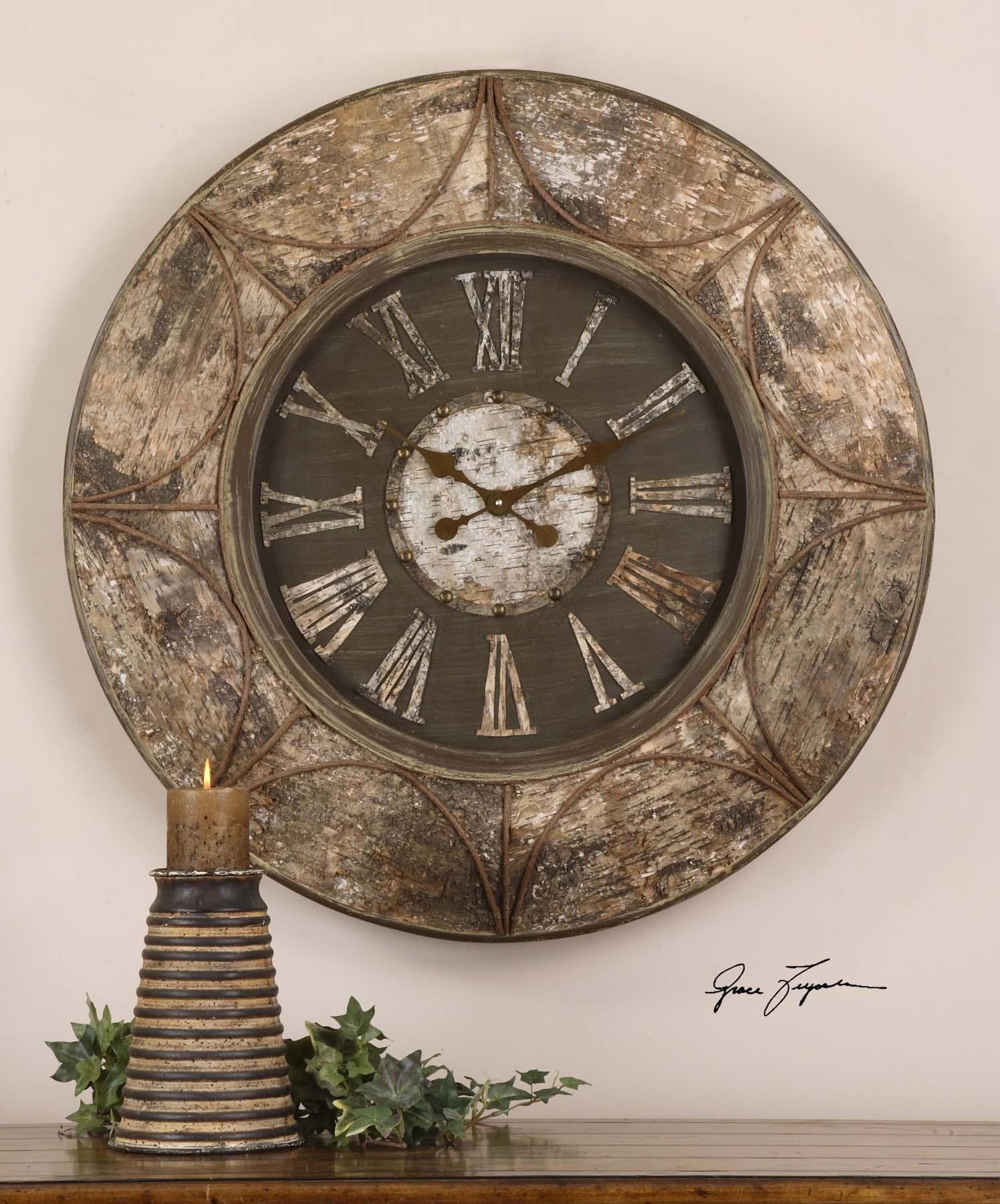 Uttermost 06859 Birch bark clock - фото 2