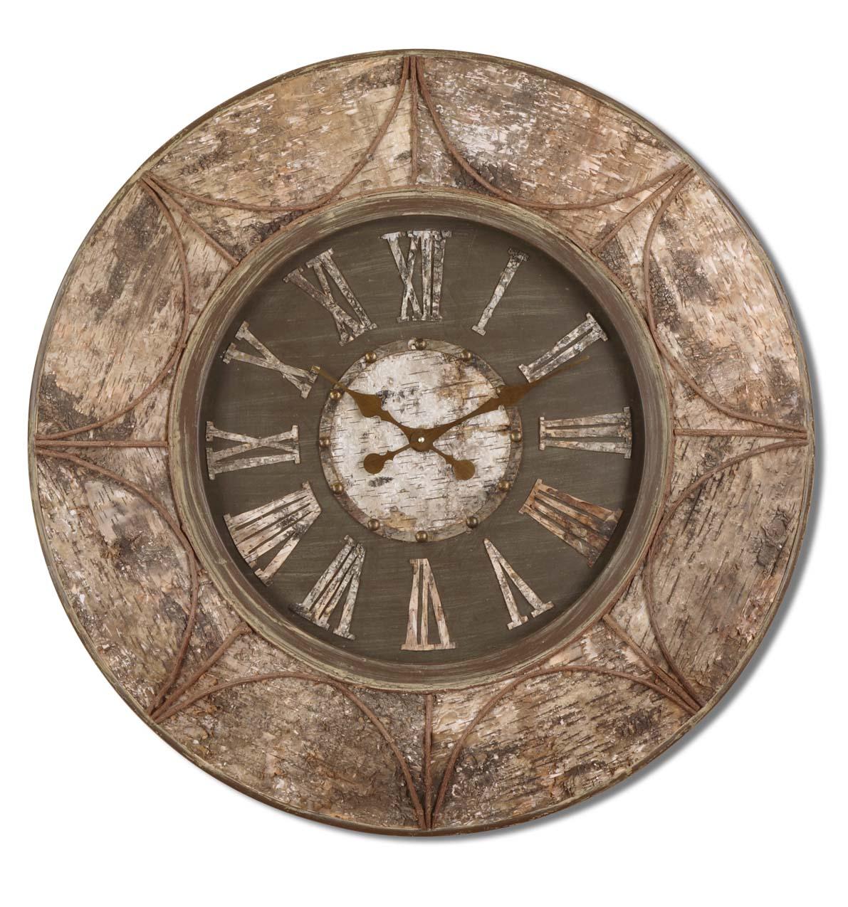 Uttermost 06859 Birch bark clock - фото 1