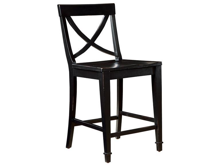 Howard Miller 942108MN - Midnight Black X-Back Counter Stool - фото 1