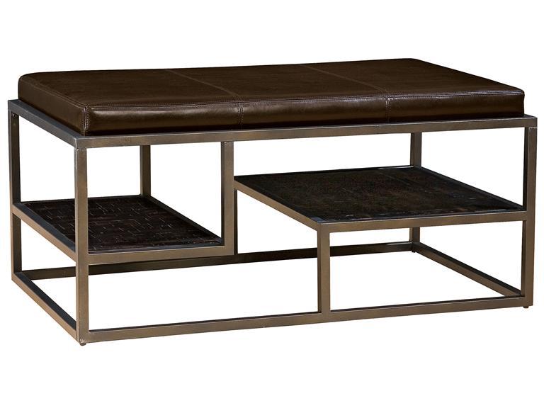 Howard Miller 943022RB Rubbed Bronze- Metal / Leather Ottoman Cocktail - фото 1