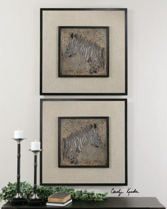 Uttermost 07670 Zebra Squares, S/2 - фото 1