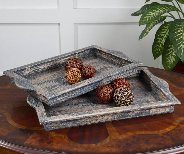 Uttermost 19781 Bleu, Trays, S/2 - фото 1