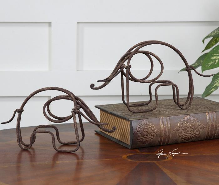 Uttermost 19785 Metal Elephants, S/2 - фото 1