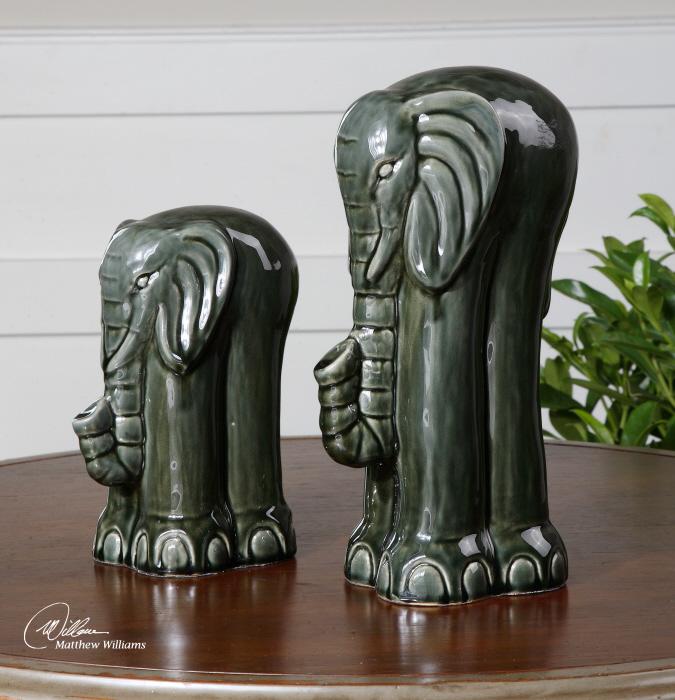 Uttermost 19809 Green Elephants, S/2 - фото 1