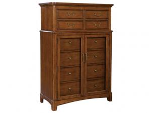 Howard Miller 940103CN Chestnut- Chest With Glass Doors