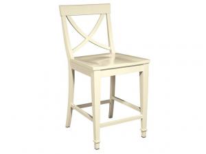 Howard Miller 942108MW - Moonbeam White X-Back Counter Stool