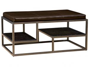 Howard Miller 943022RB Rubbed Bronze- Metal / Leather Ottoman Cocktail
