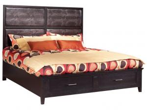Howard Miller 951111BC / 951119BC King Croc-embossed bed with Storage Footboard